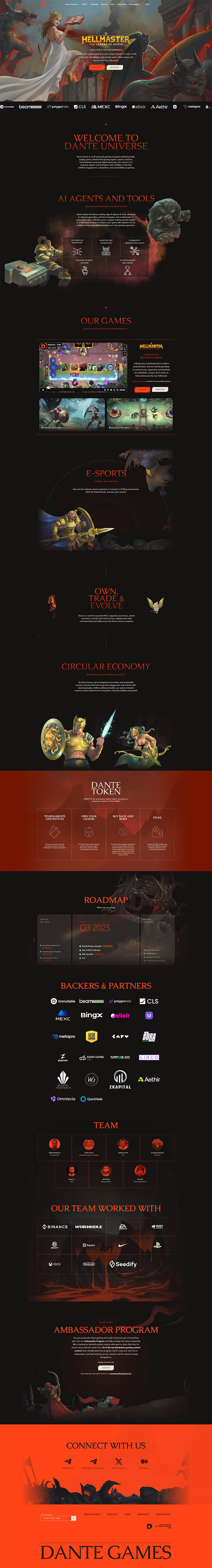 Dante Games app interior