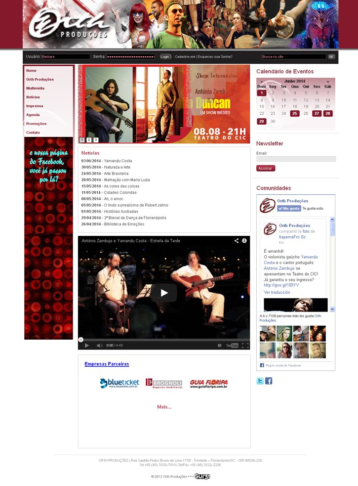 Orth Produções app interior