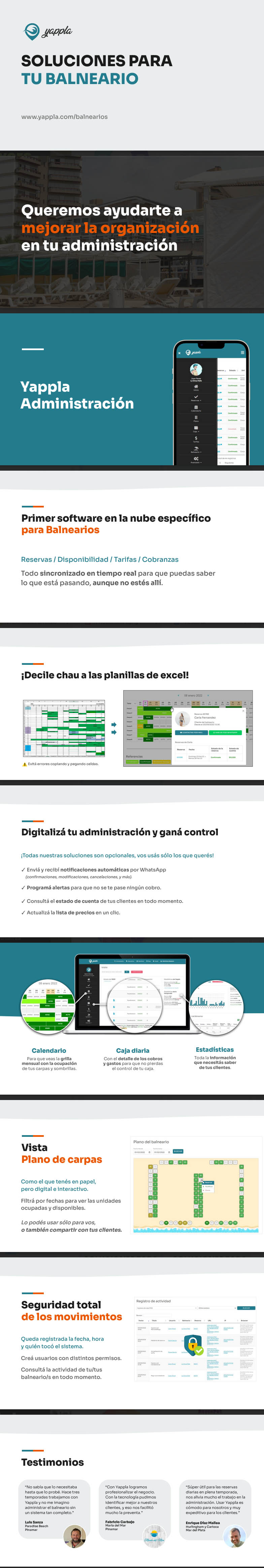 Yappla Balnearios app interior
